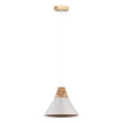 V-Tac Tava Pendul Tavan V-Tac SKU-3756 | Metal si Lemn, E27, Alb/Auriu