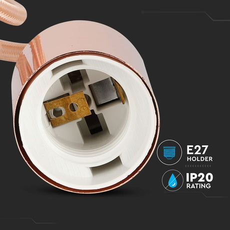 V-Tac Pendul Pendul Tavan V-Tac SKU-3777 | Soclu E27, Metal, Gold Rose