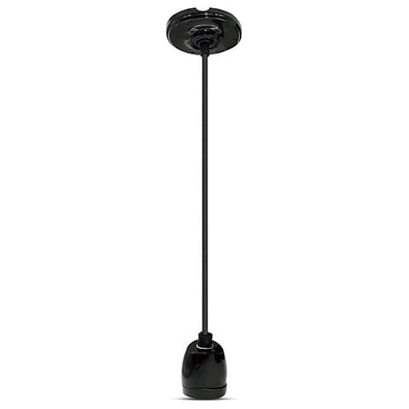 V-Tac Pendul Pendul Tavan V-Tac SKU-3804 | Soclu E27, Portelan, Negru
