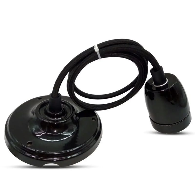 V-Tac Pendul Pendul Tavan V-Tac SKU-3804 | Soclu E27, Portelan, Negru