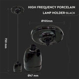 V-Tac Pendul Pendul Tavan V-Tac SKU-3804 | Soclu E27, Portelan, Negru