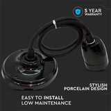 V-Tac Pendul Pendul Tavan V-Tac SKU-3804 | Soclu E27, Portelan, Negru