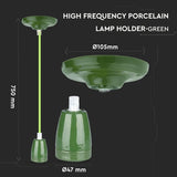 V-Tac Pendul Pendul Tavan V-Tac SKU-3805 | Portelan, E27, Verde
