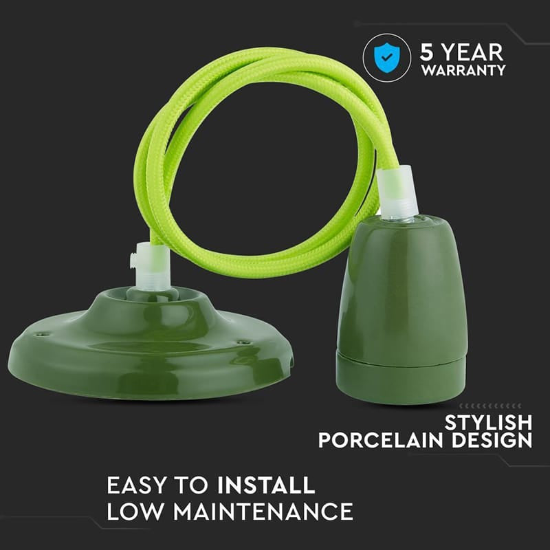 V-Tac Pendul Pendul Tavan V-Tac SKU-3805 | Portelan, E27, Verde