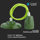 V-Tac Pendul Pendul Tavan V-Tac SKU-3805 | Portelan, E27, Verde