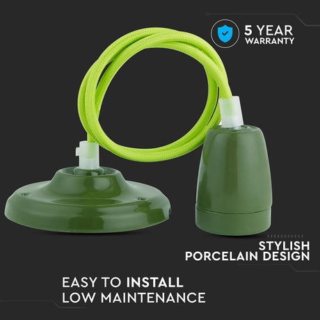 V-Tac Pendul Pendul Tavan V-Tac SKU-3805 | Portelan, E27, Verde