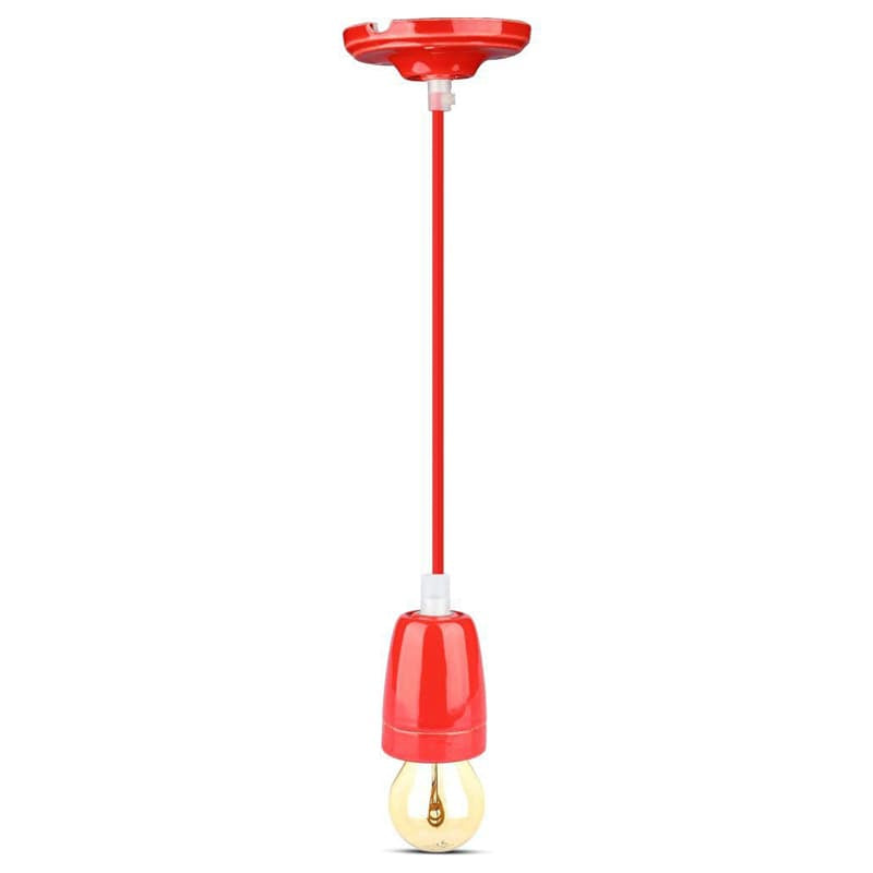 V-Tac Corpuri de iluminat Pendul Tavan V-Tac SKU-3807 | Portelan, Soclu E27, Rosu