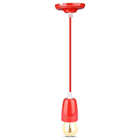 V-Tac Corpuri de iluminat Pendul Tavan V-Tac SKU-3807 | Portelan, Soclu E27, Rosu