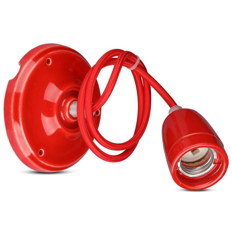 V-Tac Corpuri de iluminat Pendul Tavan V-Tac SKU-3807 | Portelan, Soclu E27, Rosu