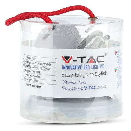 V-Tac Corp de iluminat Pendul Tavan V-Tac SKU-3808 | Portelan, Soclu E27, Gri