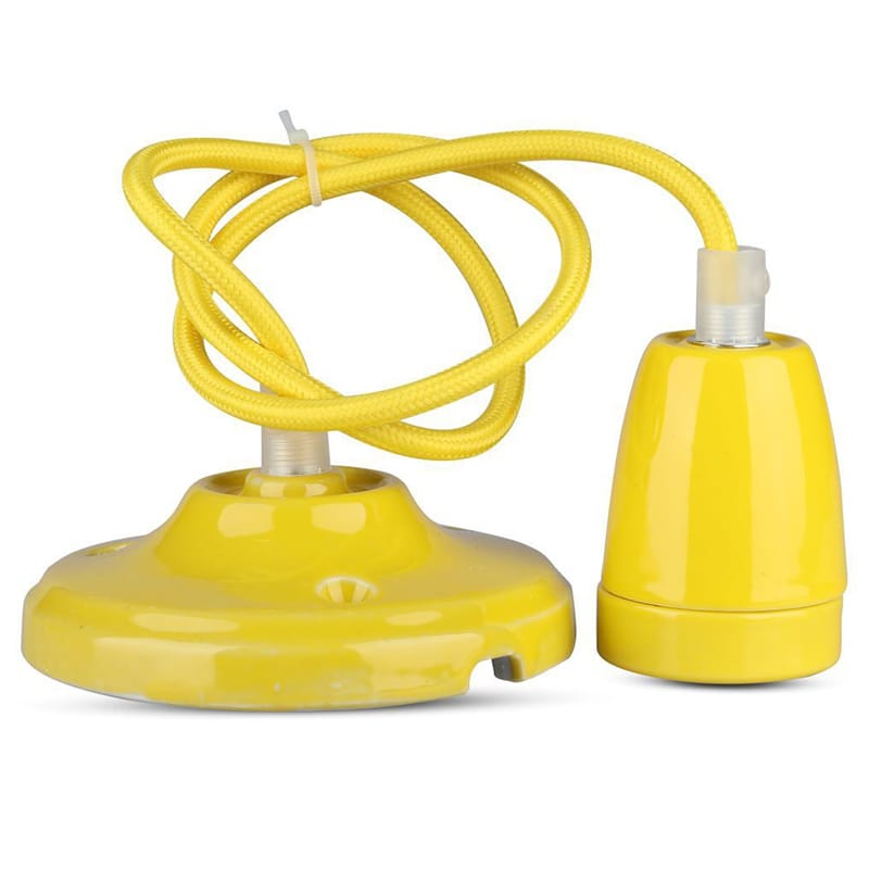 V-Tac Pendul Pendul Tavan V-Tac SKU-3809 | Portelan, Soclu E27, Galben
