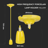 V-Tac Pendul Pendul Tavan V-Tac SKU-3809 | Portelan, Soclu E27, Galben
