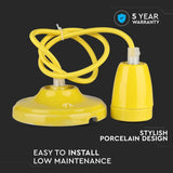 V-Tac Pendul Pendul Tavan V-Tac SKU-3809 | Portelan, Soclu E27, Galben