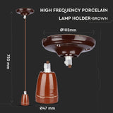 V-Tac Corpuri de iluminat Pendul Tavan V-Tac SKU-3810 | Portelan, Soclu E27, Maro