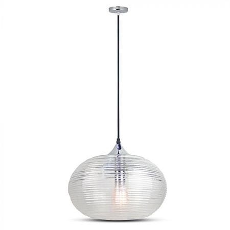 V-Tac Iluminat decorativ Pendul de Tavan V-Tac Diamond SKU-3879 | E27, Sticla Transparenta, Ø33 cm
