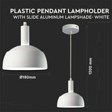 V-Tac Pendul Pendul Tavan V-Tac SKU-3920 | Soclu E14, Alb