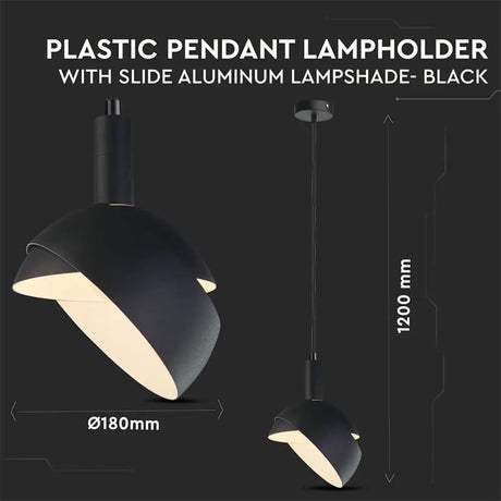 V-Tac Corp de iluminat Pendul Tavan V-Tac SKU-3921 | Soclu E14, Negru