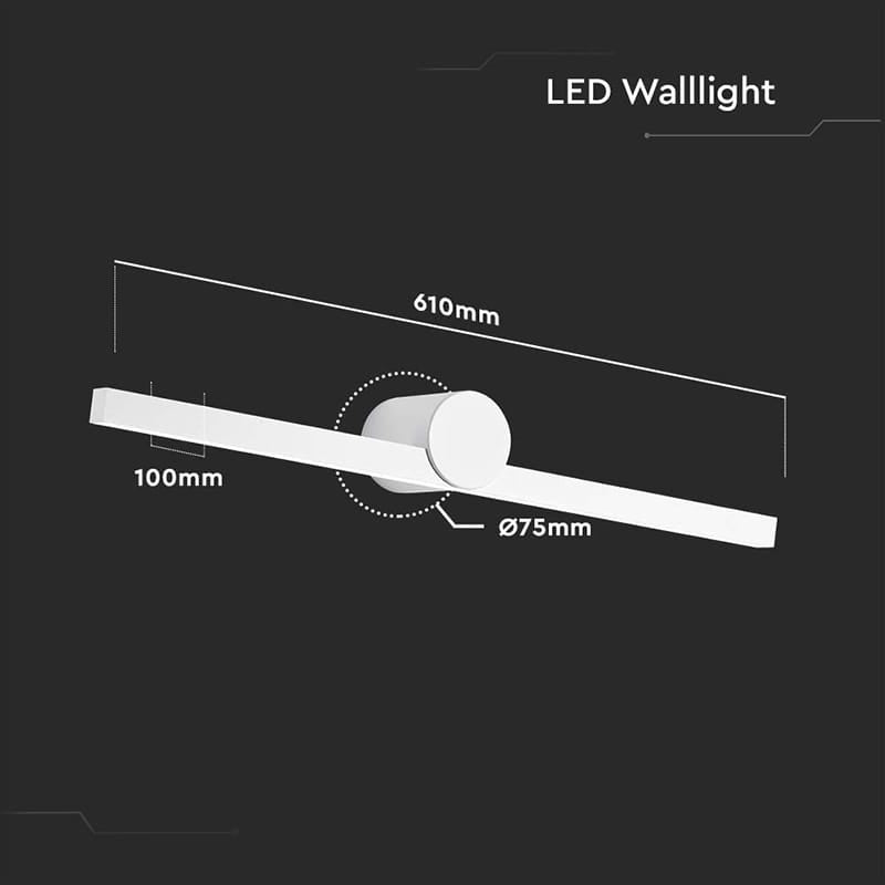 V-Tac Lampa LED Lampa LED V-Tac SKU-405821 | Oglinda, 10W, 4000K, 61cm, IP65, 1530lm