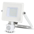 V-Tac Proiector LED Proiector LED V-Tac SKU-458 | 30W, 4000K, IP44, Senzor Miscare, Alb