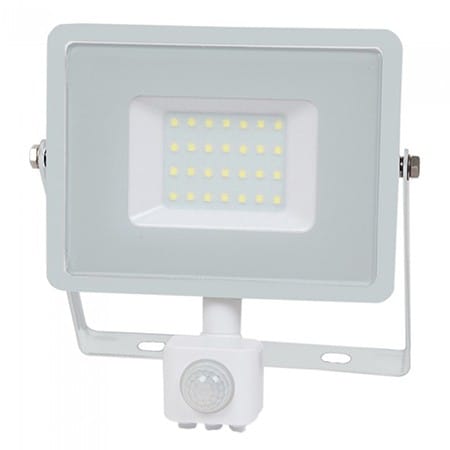 V-Tac Proiector LED Proiector LED V-Tac SKU-459 | 30W, 6400K, IP44, Senzor Miscare, Alb