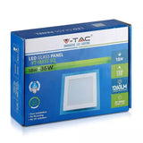 V-Tac Panou LED Panou LED V-Tac SKU-4745 | Patrat, 18W, 6400K, Alb Rece, Sticla