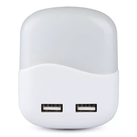 V-Tac Iluminat decorativ Lampa Veghe V-Tac SKU-507 | Patrata, Senzor Lumina, 3000K, 2x USB