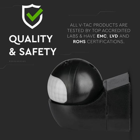 V-Tac Senzor smart Senzor Miscare V-Tac SKU-5089 | Unghi Reglabil, Negru