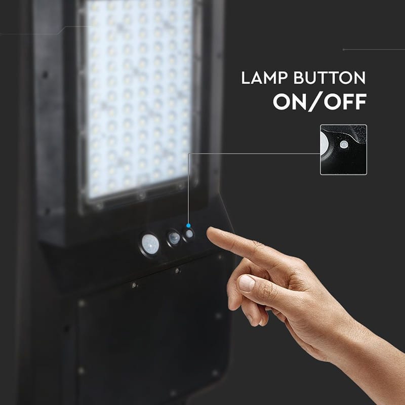 V-Tac Corp de iluminat stradal LED solar V-Tac 40W, 4000K alb neutru, 4800 lm, IP65, senzor mișcare