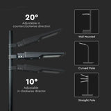 V-Tac Corp de iluminat stradal LED solar V-Tac 40W, 4000K alb neutru, 4800 lm, IP65, senzor mișcare