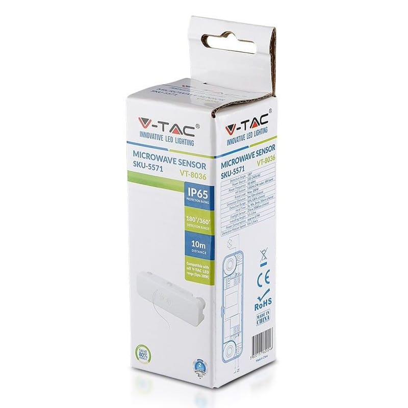 V-Tac SENZOR MISCARE PENTRU REFLECTOARE LED MAX 200W IP65, ALB
