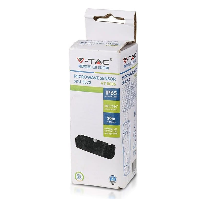 V-Tac Senzor smart Senzor Miscare V-Tac SKU-5572 | IP65, Max 200W, Negru
