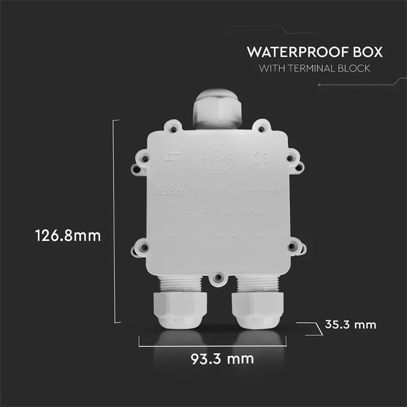 V-Tac Conector Conector V-Tac SKU-5981 | Terminal 8-12mm, IP68, Alb