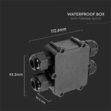 V-Tac Conector Conector Terminal V-Tac SKU-5982 | 4 Pini, 8-12mm, IP68, Negru