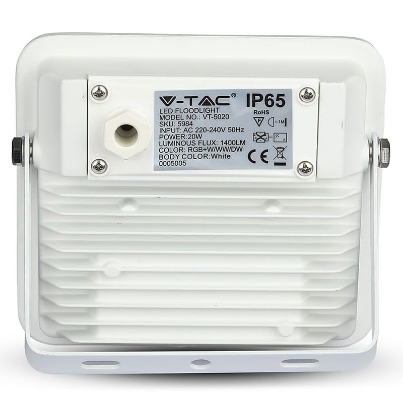 V-Tac Proiector LED Proiector LED Smart V-Tac SKU-5984 | RGB + Alb, 20W, IP65, Alb