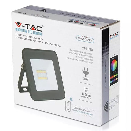 V-Tac Proiector LED Proiector LED Smart V-Tac SKU-5985 | RGB + Alb, 20W, IP65