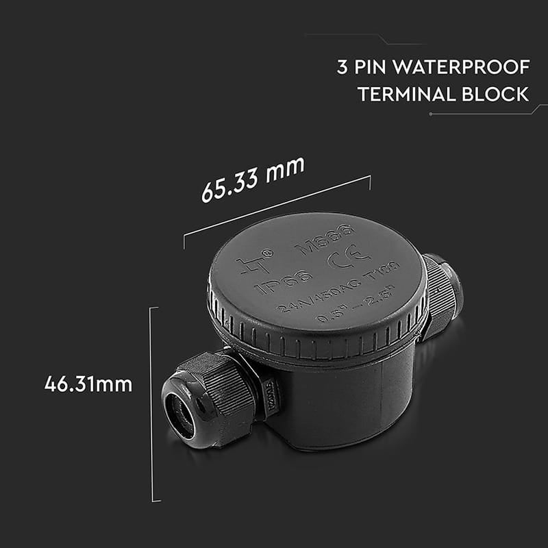 V-Tac Accesorii iluminat Terminal Conectare V-Tac SKU-5987 | 3 Pini, 5-9mm, IP66