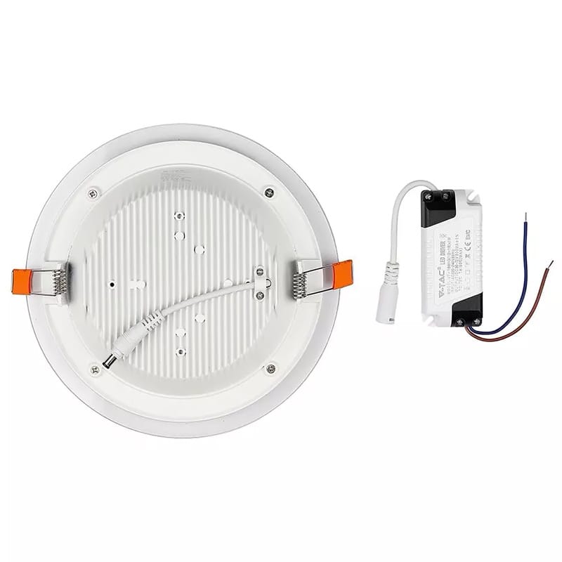 V-Tac Panou LED Panou LED V-Tac SKU-6281 | Rotund, Incorporabil, 18W, 4000K, Sticla