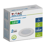 V-Tac Panou LED Panou LED V-Tac SKU-6281 | Rotund, Incorporabil, 18W, 4000K, Sticla