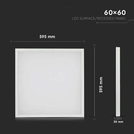V-Tac Panou LED Panou LED V-Tac SKU-638021 | 36W, 60x60cm, 3960lm, 6400K, Alb Rece