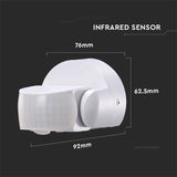 V-Tac Senzor smart Senzor de Miscare V-Tac SKU-6611 | 180/360gr, Alb