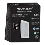 V-Tac Iluminat decorativ Oglinda LED V-Tac SKU-6630 | Make-up, 3.2W, 6400K, Baterii 4xAA