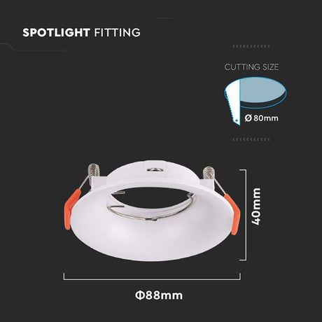 V-Tac Corp iluminat Corp Iluminat V-Tac SKU-6632 | GU10, Rotund, 88mm, Alb