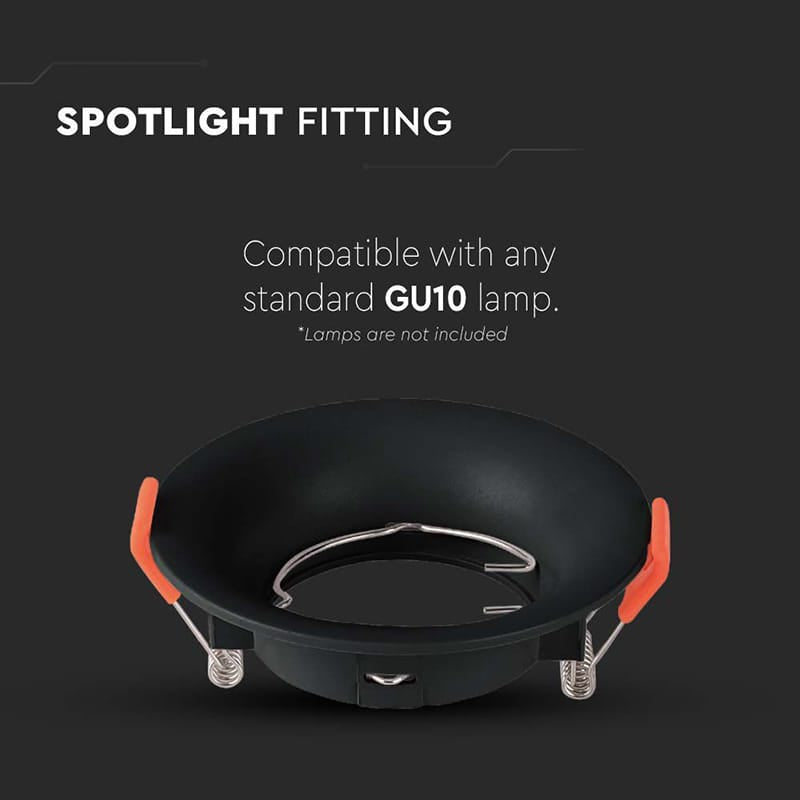 V-Tac Corp iluminat Corp Iluminat V-Tac SKU-6633 | Spot GU10, Rotund, 88x40mm, Negru