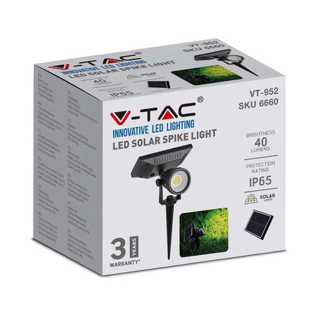 V-Tac Lampa Lampa Gradina V-Tac SKU-6660 | 2W, Incarcare Solara, IP65, 3000K