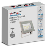 V-Tac Proiector LED Proiector LED V-Tac SKU-6742 | 20W, 6500K, IP65, Alb