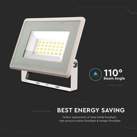 V-Tac Proiector LED Proiector LED V-Tac SKU-6742 | 20W, 6500K, IP65, Alb