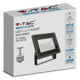 V-Tac Proiector LED Proiector LED V-Tac SKU-6744 | 30W, 4000K, IP65, Negru
