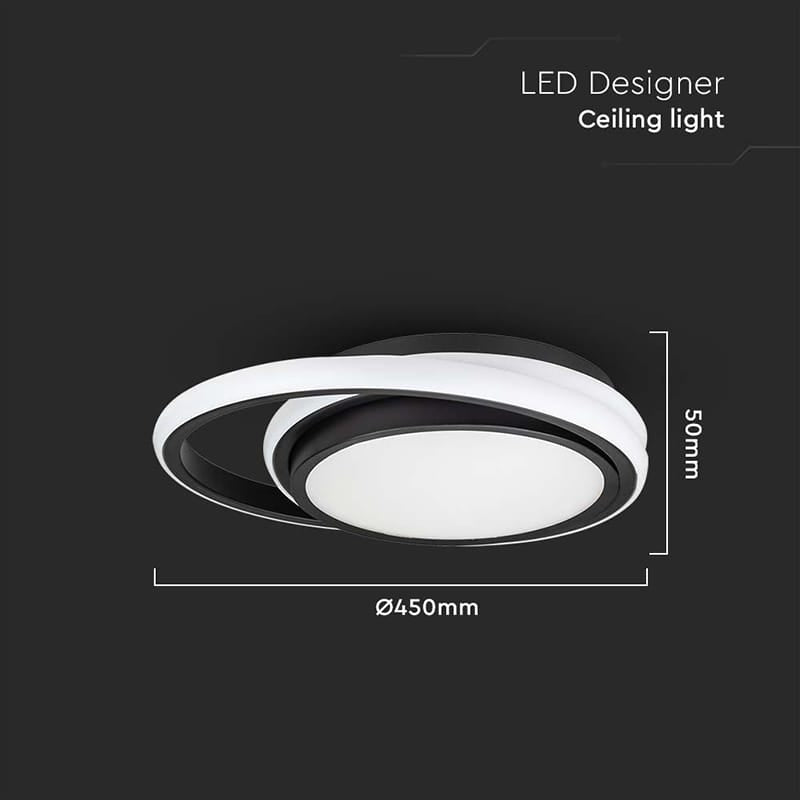 V-Tac Plafoniera LED Plafoniera LED V-Tac SKU-6920 | 38W, 3in1, 4000K, 4050lm, Ø450mm, Negru