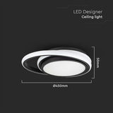 V-Tac Plafoniera LED Plafoniera LED V-Tac SKU-6920 | 38W, 3in1, 4000K, 4050lm, Ø450mm, Negru