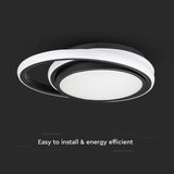 V-Tac Plafoniera LED Plafoniera LED V-Tac SKU-6920 | 38W, 3in1, 4000K, 4050lm, Ø450mm, Negru